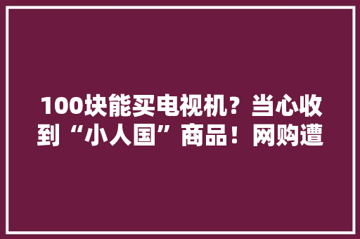 100块能买电视机？当心收到“小人国”商品！网购遭遇迷你版咋维权？律师支招 100块能买电视机？当心收到“小人国”商品！网购遭遇迷你版咋维权？律师支招 智能科技