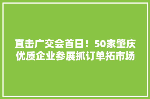 直击广交会首日！50家肇庆优质企业参展抓订单拓市场→ 直击广交会首日！50家肇庆优质企业参展抓订单拓市场→ 智能科技