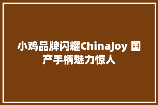 小鸡品牌闪耀ChinaJoy 国产手柄魅力惊人