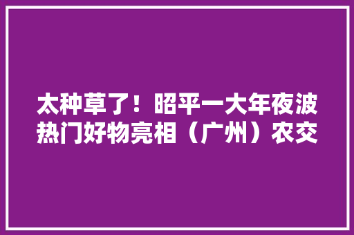 太种草了！昭平一大年夜波热门好物亮相（广州）农交会 太种草了！昭平一大年夜波热门好物亮相（广州）农交会 互联通信