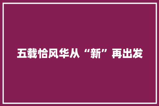 五载恰风华从“新”再出发