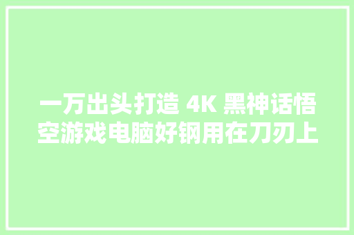 一万出头打造 4K 黑神话悟空游戏电脑好钢用在刀刃上