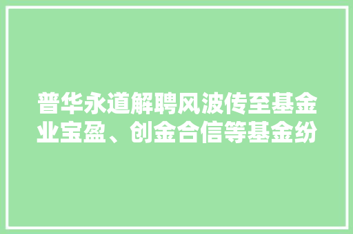 普华永道解聘风波传至基金业宝盈、创金合信等基金纷纷改聘 普华永道解聘风波传至基金业宝盈、创金合信等基金纷纷改聘 智能家居