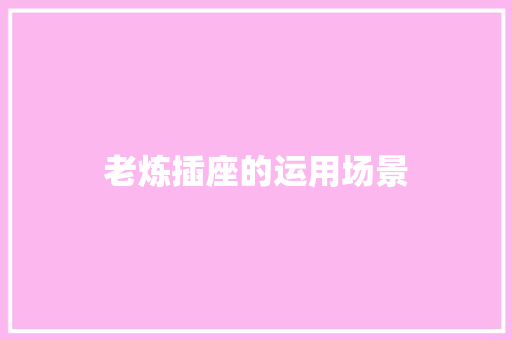 老炼插座的运用场景 老炼插座的运用场景 互联通信