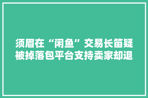 须眉在“闲鱼”交易长笛疑被掉落包平台支持卖家却退款给了买家？