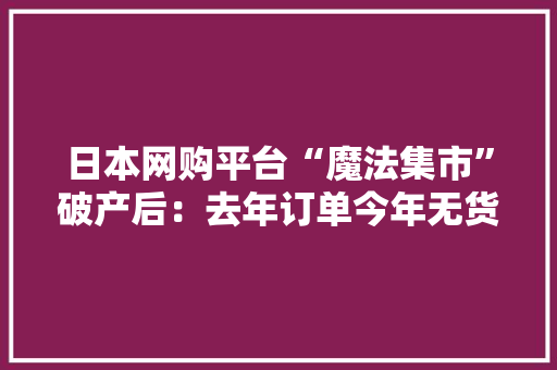 日本网购平台“魔法集市”破产后：去年订单今年无货无退款国内消费者陷退款难