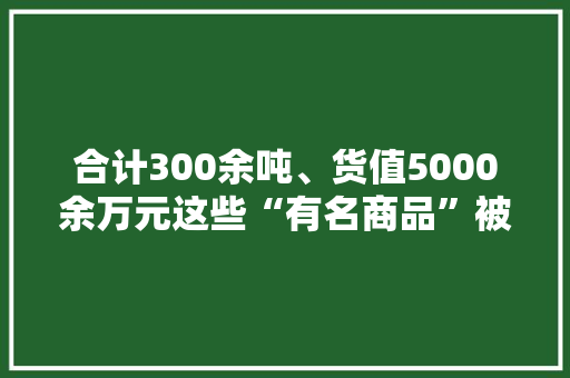 合计300余吨、货值5000余万元这些“有名商品”被集中销毁