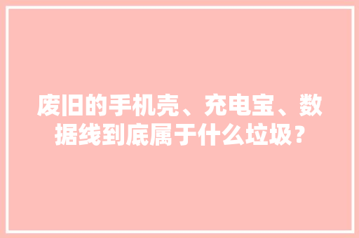 废旧的手机壳、充电宝、数据线到底属于什么垃圾？ 废旧的手机壳、充电宝、数据线到底属于什么垃圾？ 智能家居
