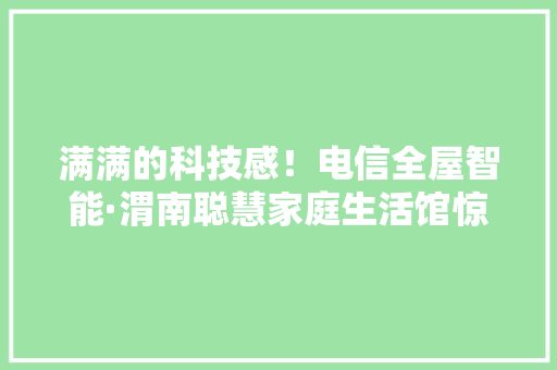 满满的科技感！电信全屋智能·渭南聪慧家庭生活馆惊艳亮相