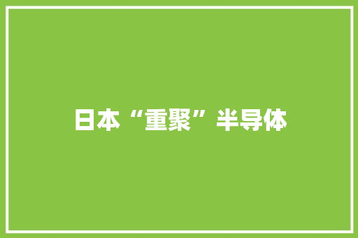 日本“重聚”半导体