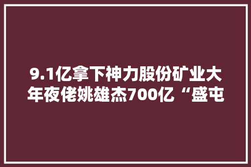9.1亿拿下神力股份矿业大年夜佬姚雄杰700亿“盛屯系”扩容 9.1亿拿下神力股份矿业大年夜佬姚雄杰700亿“盛屯系”扩容 互联通信