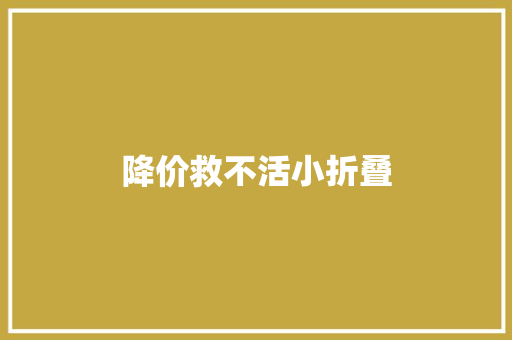 降价救不活小折叠