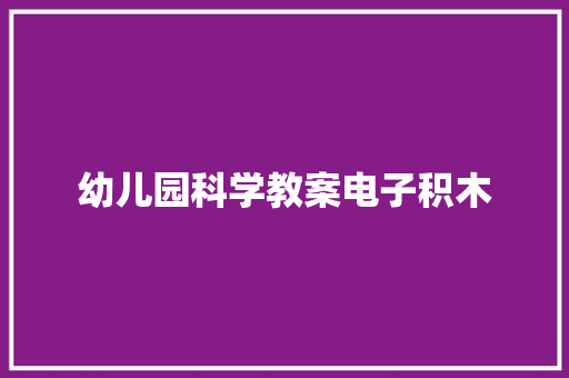 幼儿园科学教案电子积木