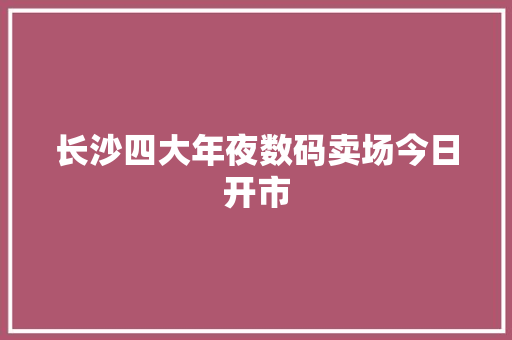 长沙四大年夜数码卖场今日开市