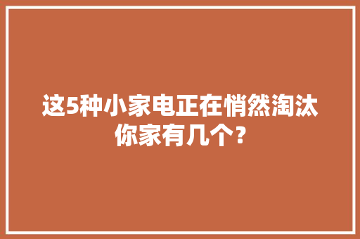 这5种小家电正在悄然淘汰你家有几个？