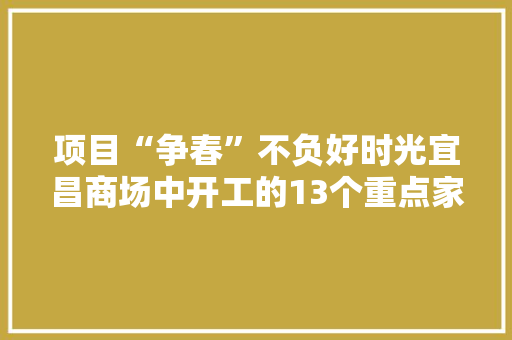 项目“争春”不负好时光宜昌商场中开工的13个重点家当项目简介