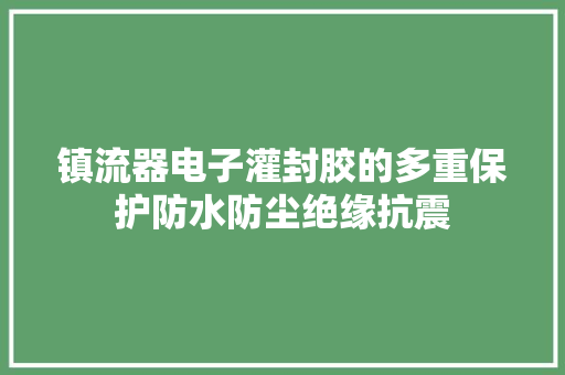镇流器电子灌封胶的多重保护防水防尘绝缘抗震
