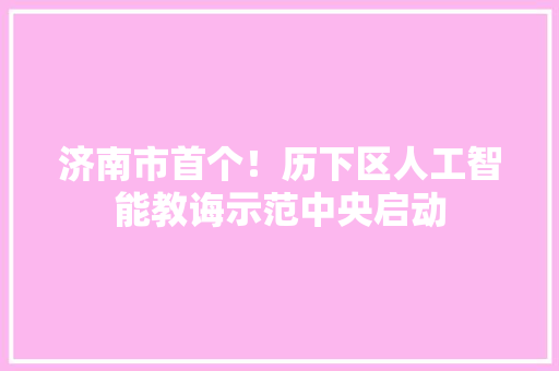 济南市首个！历下区人工智能教诲示范中央启动