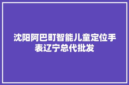 沈阳阿巴町智能儿童定位手表辽宁总代批发