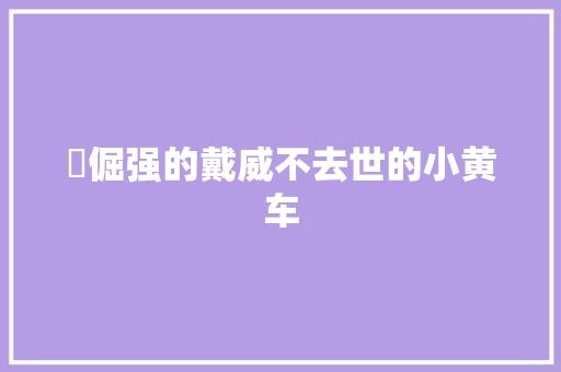 ​倔强的戴威不去世的小黄车 ​倔强的戴威不去世的小黄车 互联通信