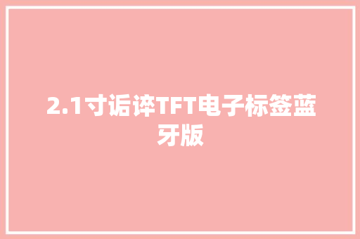 2.1寸诟谇TFT电子标签蓝牙版