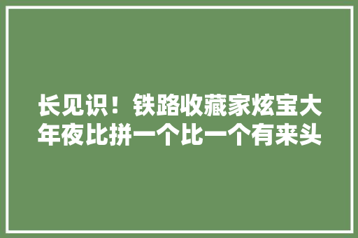 长见识！铁路收藏家炫宝大年夜比拼一个比一个有来头 长见识！铁路收藏家炫宝大年夜比拼一个比一个有来头 智能家居