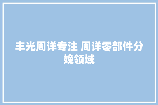 丰光周详专注 周详零部件分娩领域 丰光周详专注 周详零部件分娩领域 互联通信