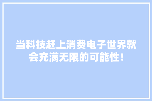 当科技赶上消费电子世界就会充满无限的可能性！ 当科技赶上消费电子世界就会充满无限的可能性！ 智能家居