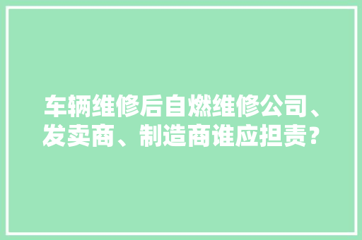 车辆维修后自燃维修公司、发卖商、制造商谁应担责？