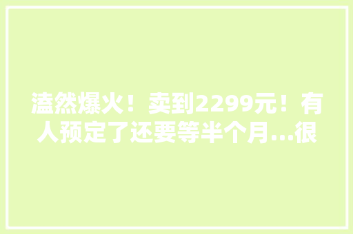 溘然爆火！卖到2299元！有人预定了还要等半个月…很多孩子都在用