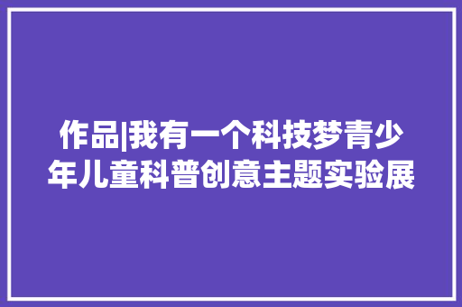 作品|我有一个科技梦青少年儿童科普创意主题实验展