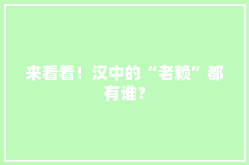 来看看！汉中的“老赖”都有谁？