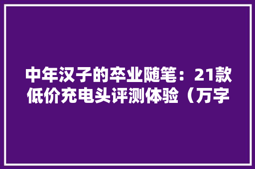 中年汉子的卒业随笔：21款低价充电头评测体验（万字长文+百图） 中年汉子的卒业随笔：21款低价充电头评测体验（万字长文+百图） 人工智能