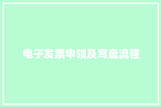 电子发票申领及写盘流程