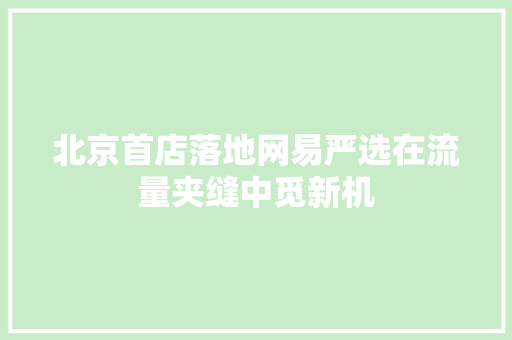 北京首店落地网易严选在流量夹缝中觅新机