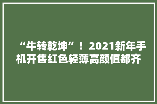 “牛转乾坤”！2021新年手机开售红色轻薄高颜值都齐了 “牛转乾坤”！2021新年手机开售红色轻薄高颜值都齐了 人工智能