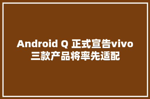 Android Q 正式宣告vivo三款产品将率先适配 Android Q 正式宣告vivo三款产品将率先适配 智能科技