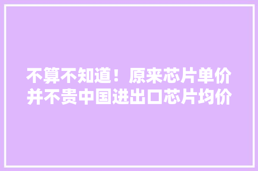 不算不知道！原来芯片单价并不贵中国进出口芯片均价不到1美元 不算不知道！原来芯片单价并不贵中国进出口芯片均价不到1美元 人工智能