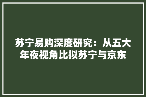 苏宁易购深度研究：从五大年夜视角比拟苏宁与京东 苏宁易购深度研究：从五大年夜视角比拟苏宁与京东 人工智能