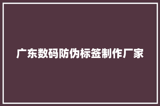 广东数码防伪标签制作厂家