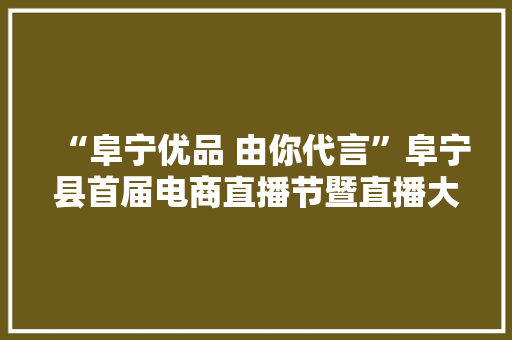 “阜宁优品 由你代言”阜宁县首届电商直播节暨直播大年夜赛成功举办