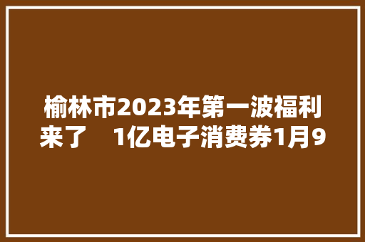 榆林市2023年第一波福利来了　1亿电子消费券1月9日等你来！