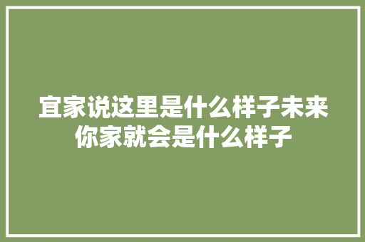 宜家说这里是什么样子未来你家就会是什么样子 宜家说这里是什么样子未来你家就会是什么样子 智能科技