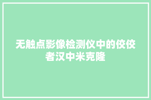 无触点影像检测仪中的佼佼者汉中米克隆