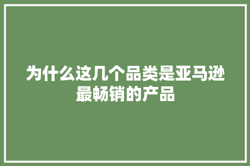 为什么这几个品类是亚马逊最畅销的产品 为什么这几个品类是亚马逊最畅销的产品 智能科技