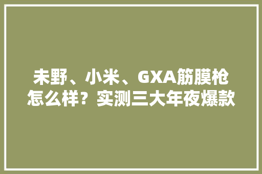 未野、小米、GXA筋膜枪怎么样？实测三大年夜爆款高分机型