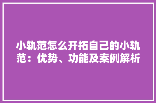 小轨范怎么开拓自己的小轨范：优势、功能及案例解析