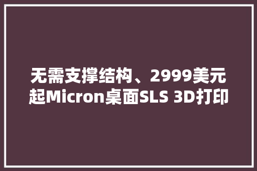 无需支撑结构、2999美元起Micron桌面SLS 3D打印机开启众筹 无需支撑结构、2999美元起Micron桌面SLS 3D打印机开启众筹 互联通信