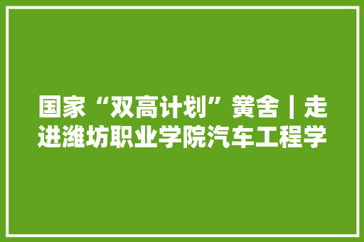 国家“双高计划”黉舍｜走进潍坊职业学院汽车工程学院 国家“双高计划”黉舍｜走进潍坊职业学院汽车工程学院 互联通信