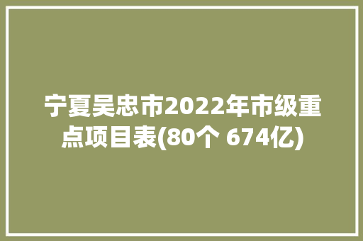 宁夏吴忠市2022年市级重点项目表(80个 674亿) 宁夏吴忠市2022年市级重点项目表(80个 674亿) 智能家居